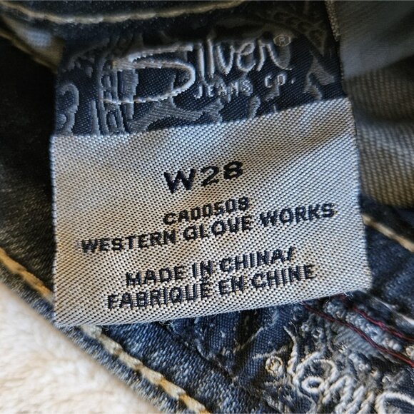 Silver Aiko Low Capri Crop Stretch Jeans Womens Size 28W Fits As 30" Blue Denim - Picture 9 of 16